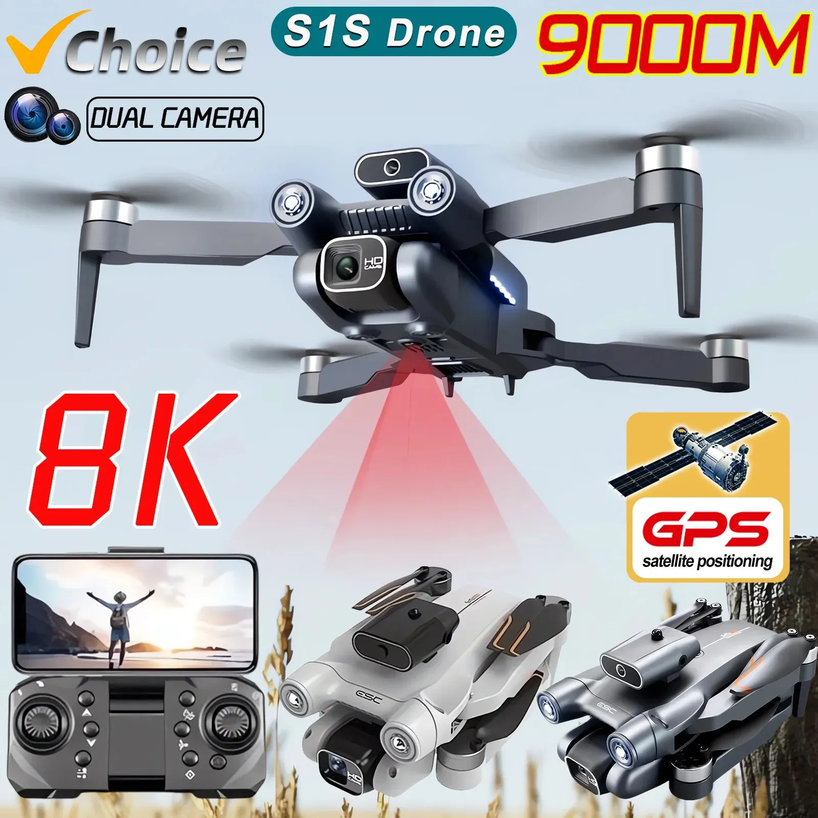 New S1S 5G GPS Drone Camera 8K - đánh giá và giá Drone Camera Hd
