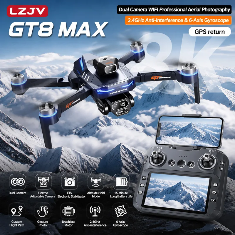 GT8 Max Foldable Drone 8K HD P - đánh giá và giá Drone Camera Lens